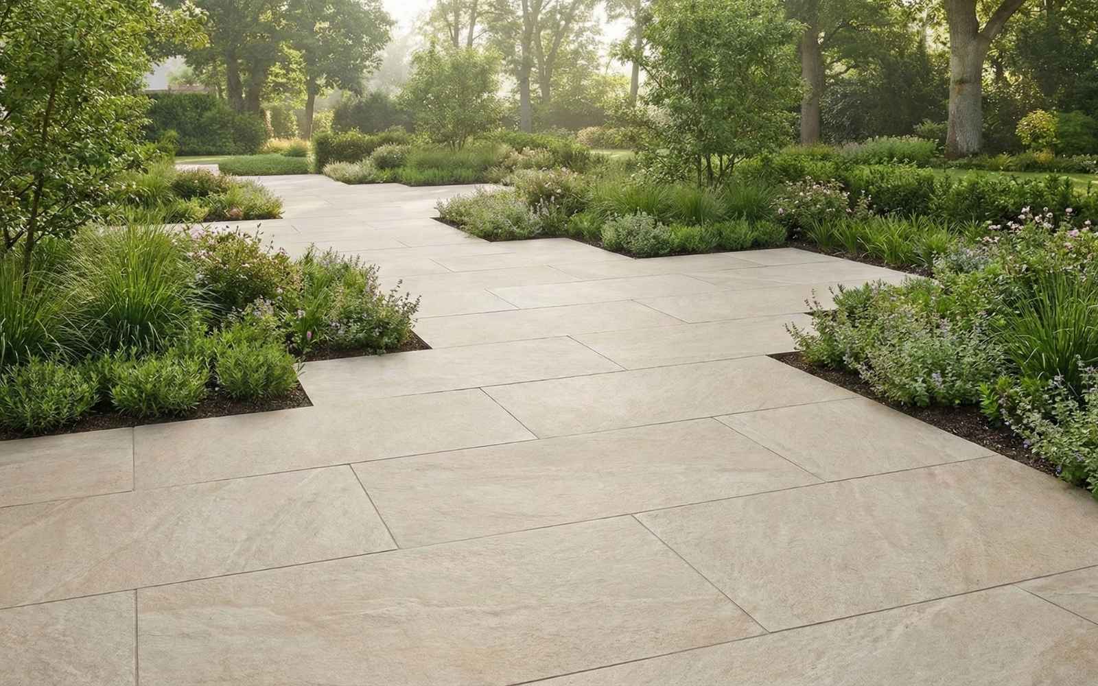 การปูกระเบื้องแบบ Dry Lay บนหญ้าและทราย