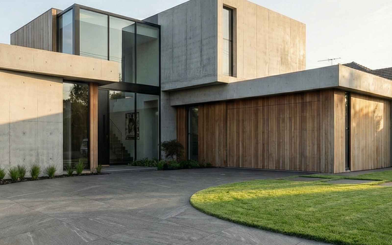 โรงจอดรถสไตล์มินิมอลปูด้วย Granova