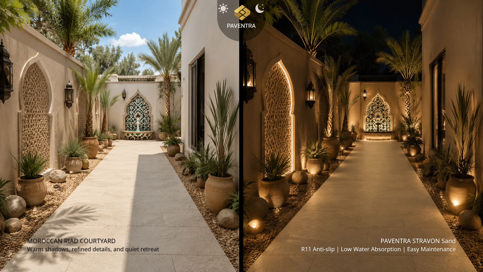 Moroccan riad courtyard garden